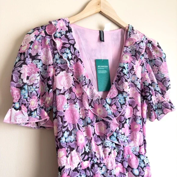 H&M Floral Ruffle Mini Dress - Picture 8 of 16